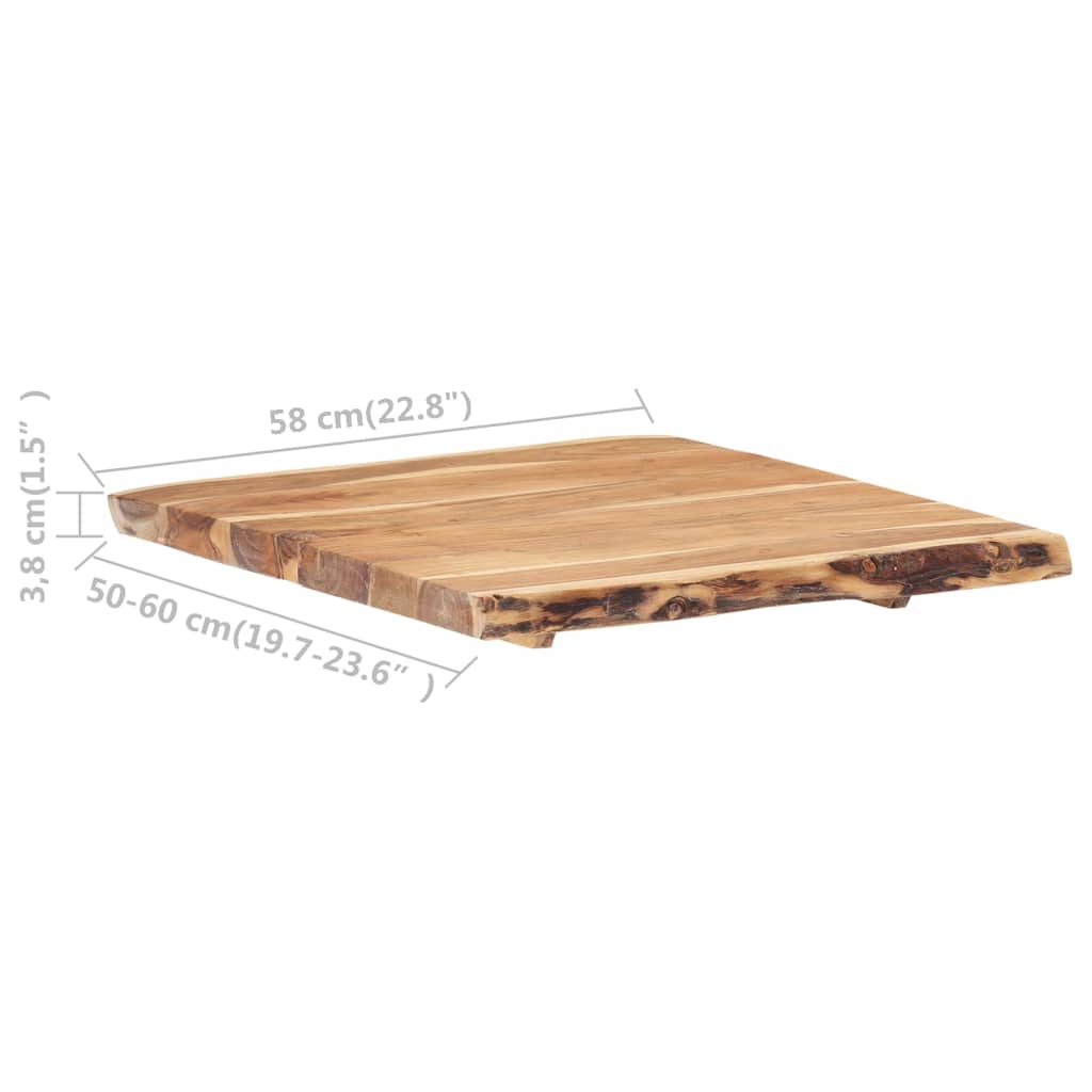 Επιφάνεια Τραπεζιού 58 x (50-60) x 3,8 εκ. Μασίφ Ξύλο Ακακίας - PAKOBAZAAR