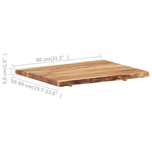 Επιφάνεια Τραπεζιού 80 x (50-60) x 3,8 εκ. Μασίφ Ξύλο Ακακίας - PAKOBAZAAR