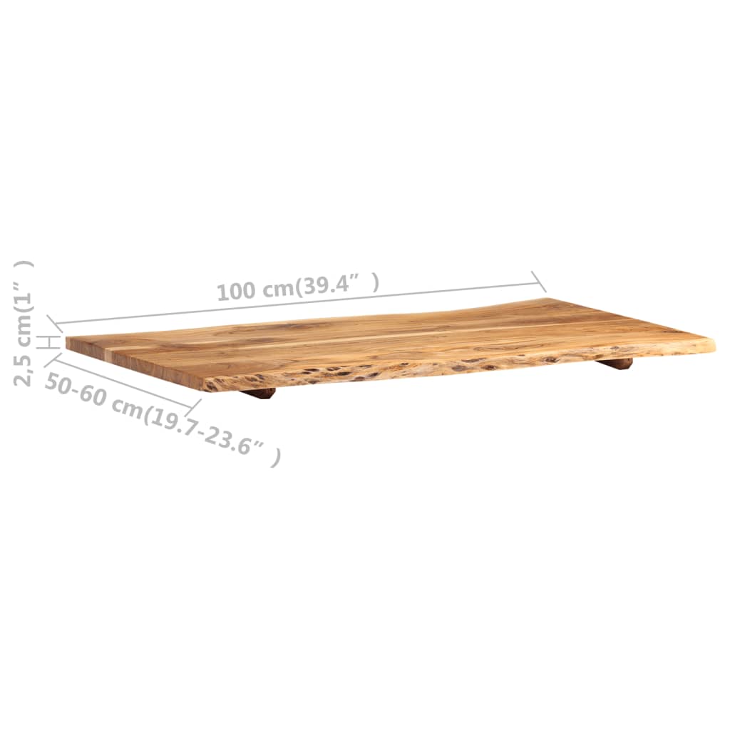 Επιφάνεια Τραπεζιού 100 x (50-60) x 2,5 εκ. Μασίφ Ξύλο Ακακίας - PAKOBAZAAR