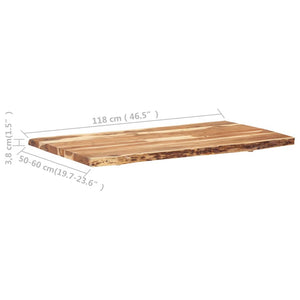 Επιφάνεια Τραπεζιού 118 x (50-60) x 3,8 εκ. Μασίφ Ξύλο Ακακίας - PAKOBAZAAR