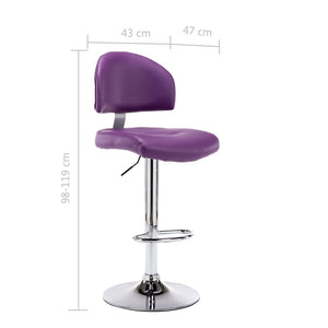Σκαμπό Μπαρ 2 τεμ. Μοβ από Συνθετικό Δέρμα - PAKOBAZAAR