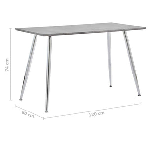 Τραπεζαρία Ασημί / Χρώμα Σκυροδέματος 120 x 60 x 74 εκ. από MDF