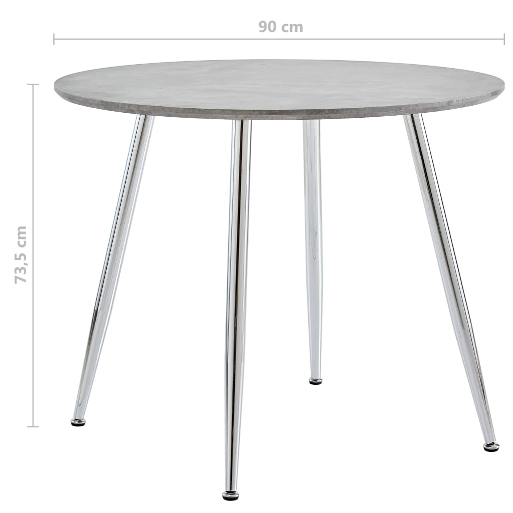 Τραπεζαρία Ασημί / Χρώμα Σκυροδέματος 90 x 73,5 εκ. από MDF