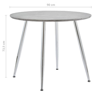 Τραπεζαρία Ασημί / Χρώμα Σκυροδέματος 90 x 73,5 εκ. από MDF