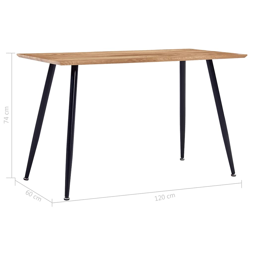 Τραπεζαρία Μαύρη / Χρώμα Δρυός 120 x 60 x 74 εκ. από MDF