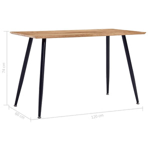 Τραπεζαρία Μαύρη / Χρώμα Δρυός 120 x 60 x 74 εκ. από MDF