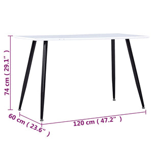 Τραπεζαρία Ασπρόμαυρη 120 x 60 x 74 εκ. από MDF