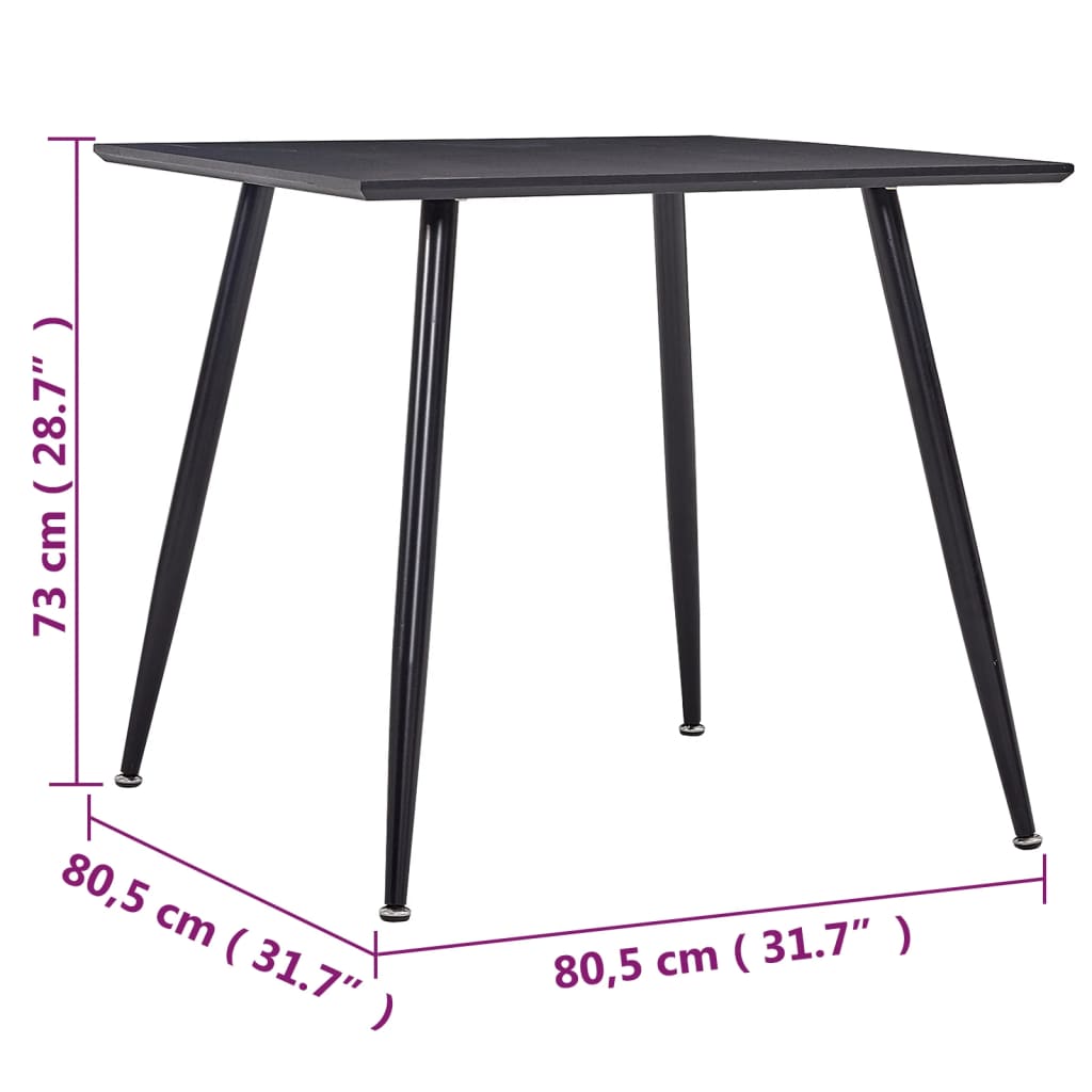Τραπεζαρία Μαύρη 80,5 x 80,5 x 73 εκ. από MDF
