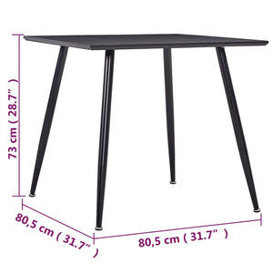 Τραπεζαρία Μαύρη 80,5 x 80,5 x 73 εκ. από MDF