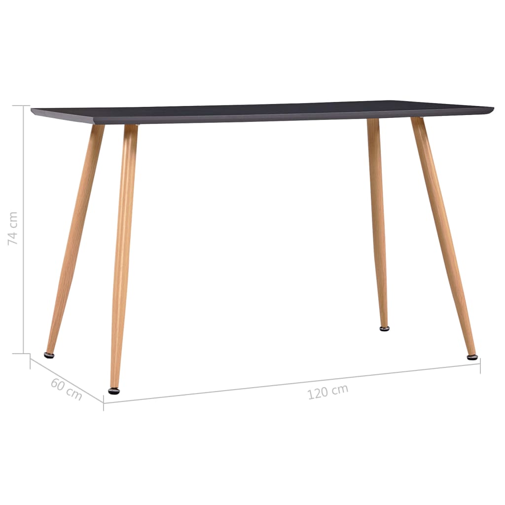 Τραπεζαρία Γκρι / Χρώμα Δρυός 120 x 60 x 74 εκ. από MDF - Pakobazaar