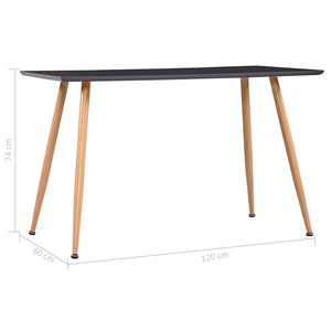 Τραπεζαρία Γκρι / Χρώμα Δρυός 120 x 60 x 74 εκ. από MDF - Pakobazaar