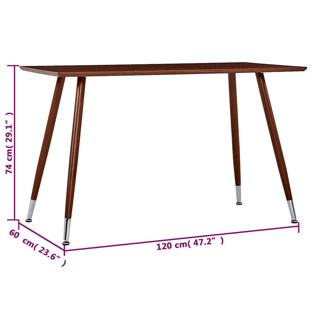 Τραπεζαρία Καφέ 120 x 60 x 74 εκ. από MDF - Pakobazaar