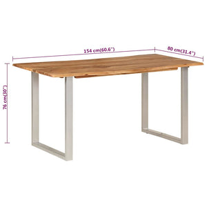 Τραπεζαρία 154x80x76 εκ. από Μασίφ Ξύλο Ακακίας - PAKOBAZAAR