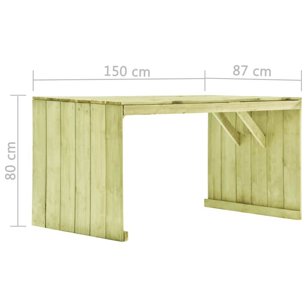 Τραπέζι Κήπου 150 x 87 x 80 εκ. από Εμποτισμένο Ξύλο Πεύκου