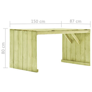 Τραπέζι Κήπου 150 x 87 x 80 εκ. από Εμποτισμένο Ξύλο Πεύκου