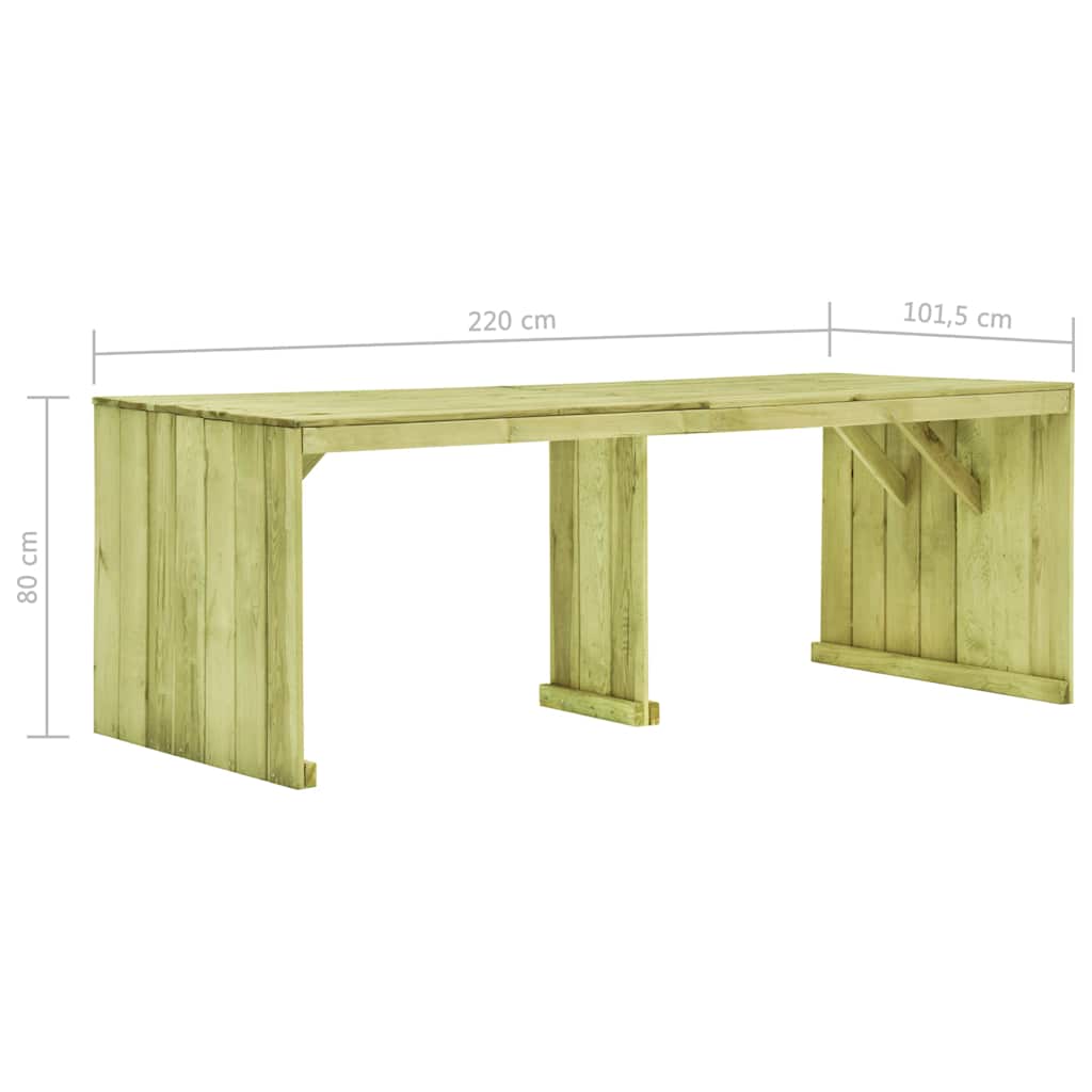 Τραπέζι Κήπου 220 x 101,5 x 80 εκ. από Εμποτισμένο Ξύλο Πεύκου