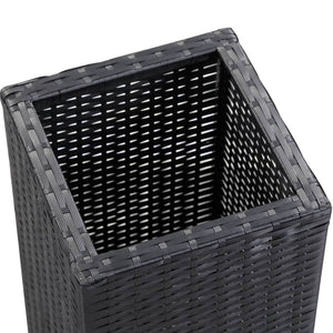 Ζαρντινιέρα Υπερυψωμένη Μαύρη 28 x 28 x 80 εκ. Συνθετικό Ρατάν