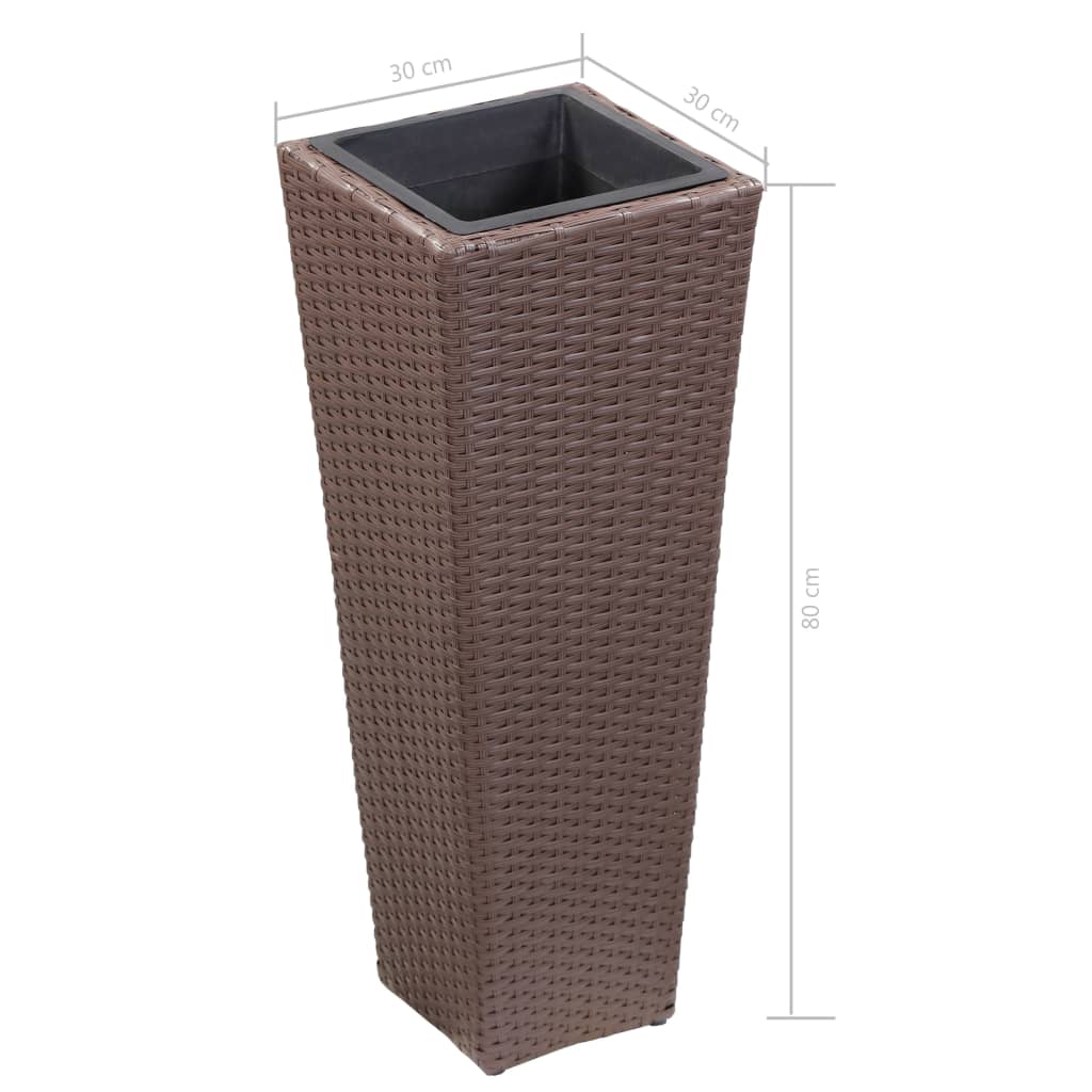 Ζαρντινιέρα Υπερυψωμένη Καφέ 30 x 30 x 80 εκ. Συνθετικό Ρατάν - Pakobazaar
