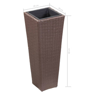 Ζαρντινιέρα Υπερυψωμένη Καφέ 30 x 30 x 80 εκ. Συνθετικό Ρατάν - Pakobazaar