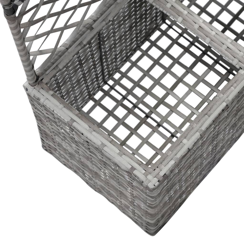 Ζαρντινιέρα Υπερυψωμένη+Καφασωτό Γκρι 58x30x107 εκ. Συνθ. Ρατάν