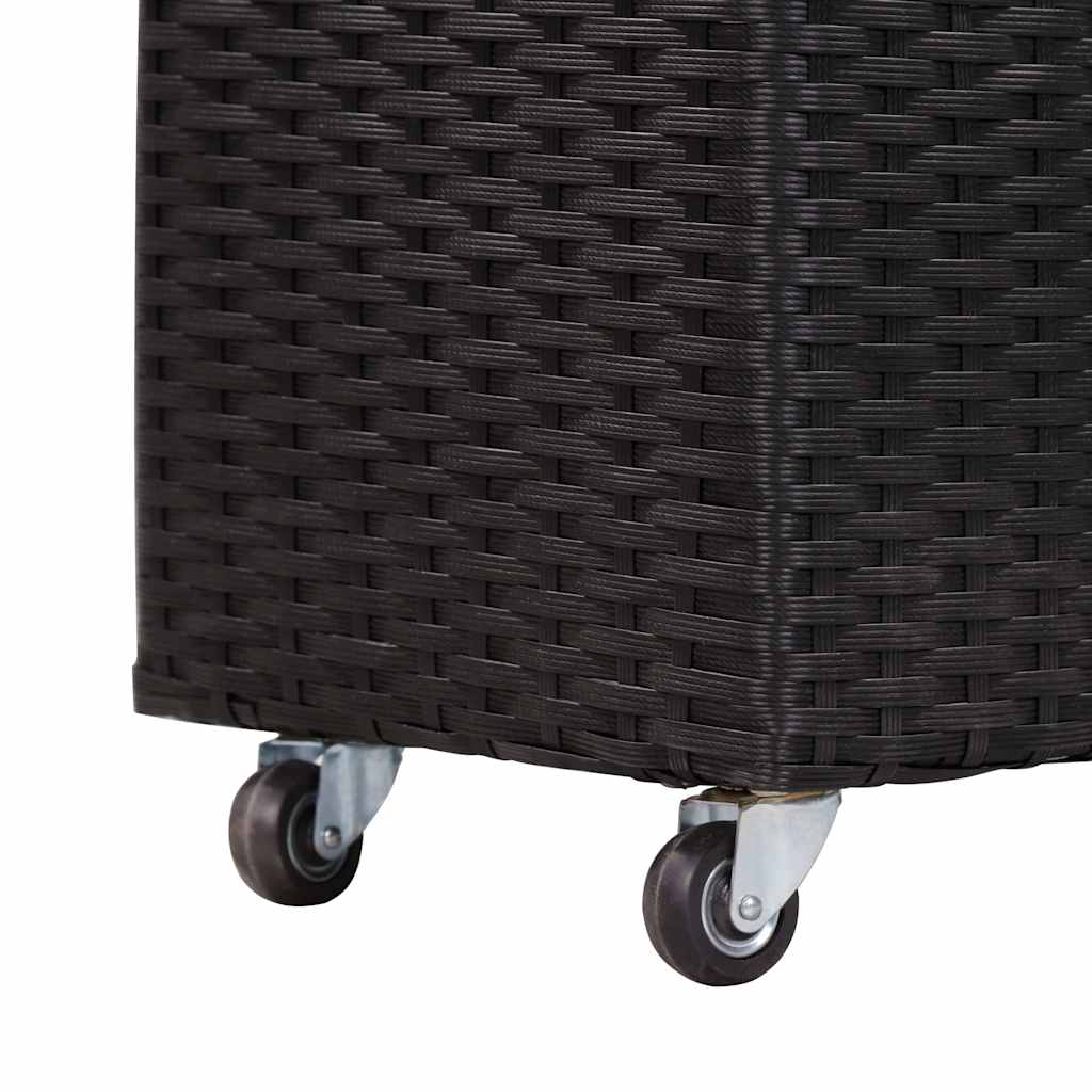 Ζαρντινιέρα Υπερυψωμένη 3 Δοχεία Μαύρη 100x30x36 εκ. Συνθ.Ρατάν - Pakobazaar