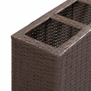 Ζαρντινιέρα Υπερυψωμένη 4 Δοχεία Καφέ 80x22x79 εκ. Συνθ. Ρατάν