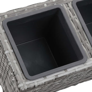 Ζαρντινιέρα Ψηλή με Πόδια/5 Δοχεία Γκρι 118x25x50 εκ Συνθ.Ρατάν - Pakobazaar
