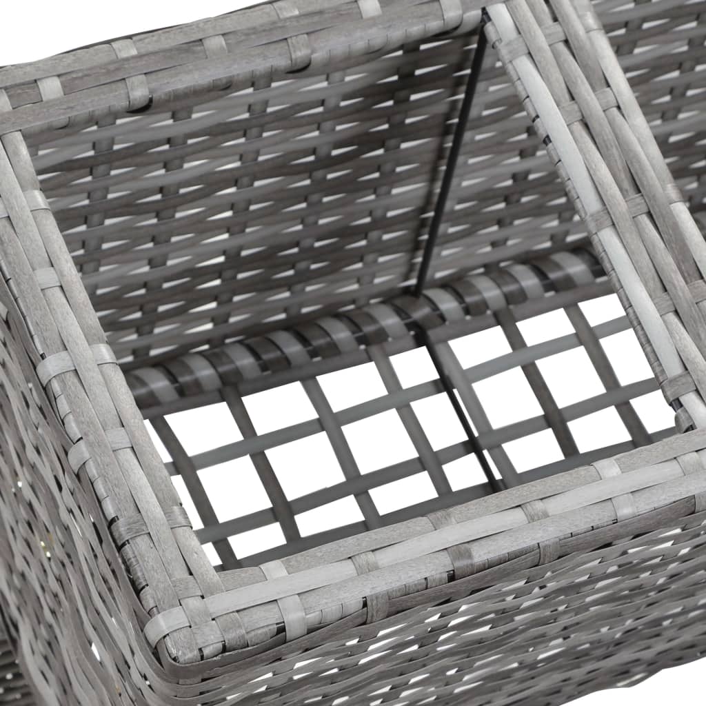 Ζαρντινιέρα Ψηλή με Πόδια/5 Δοχεία Γκρι 118x25x50 εκ Συνθ.Ρατάν - Pakobazaar