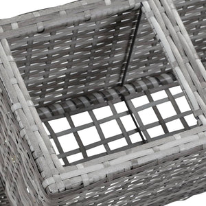 Ζαρντινιέρα Ψηλή με Πόδια/5 Δοχεία Γκρι 118x25x50 εκ Συνθ.Ρατάν - Pakobazaar