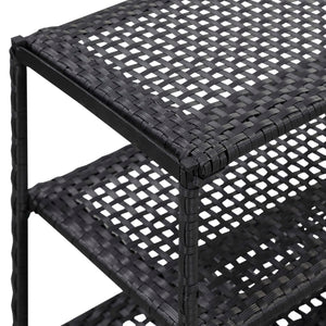 Ραφιέρα Παπουτσιών Μαύρη 50 x 30 x 120 εκ. από Συνθετικό Ρατάν