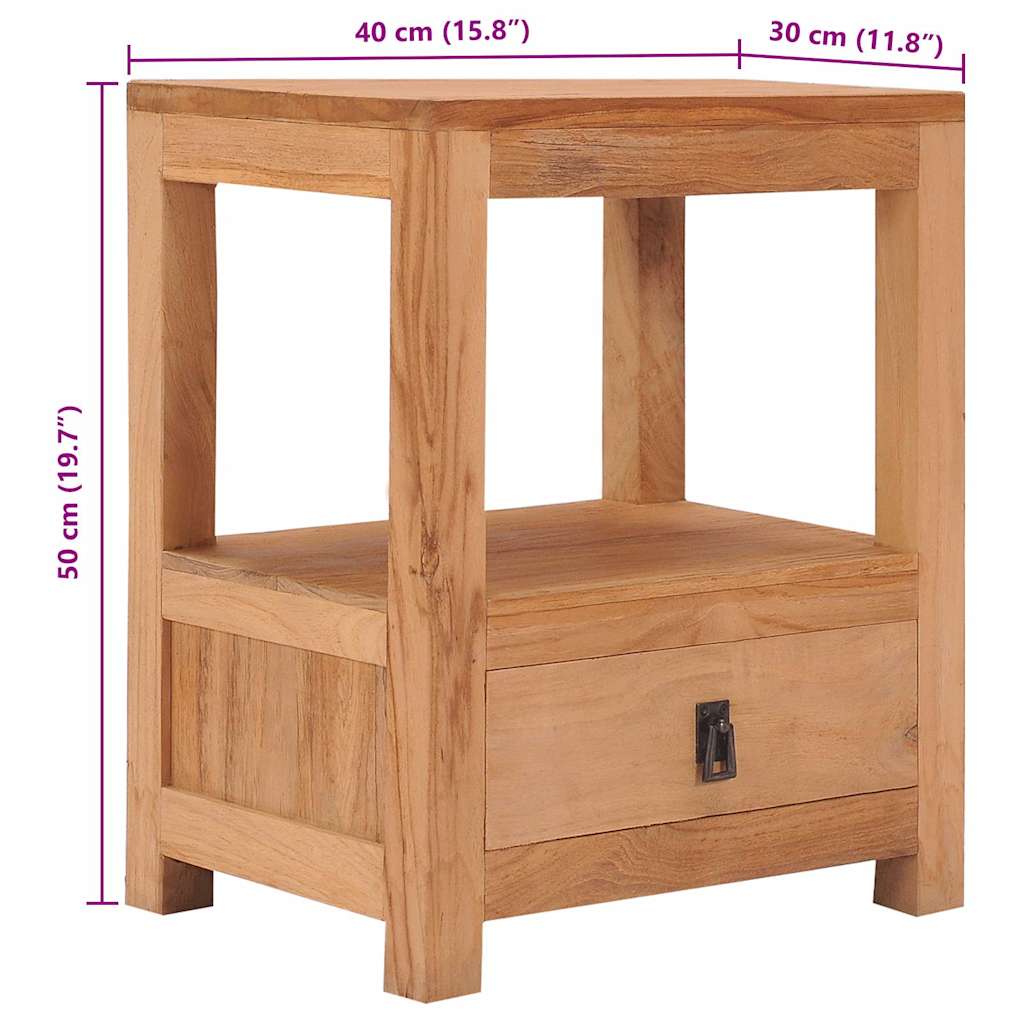 Κομοδίνο 40 x 30 x 50 εκ. από Μασίφ Ξύλο Teak - PAKOBAZAAR