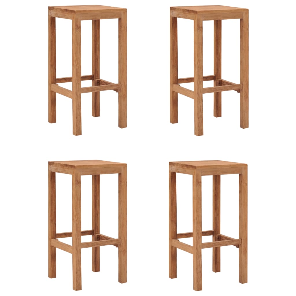 Σκαμπό Μπαρ 4 τεμ. από Μασίφ Ξύλο Teak - PAKOBAZAAR