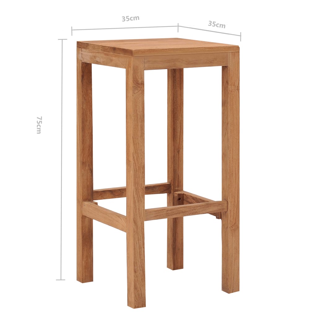 Σκαμπό Μπαρ 4 τεμ. από Μασίφ Ξύλο Teak - PAKOBAZAAR