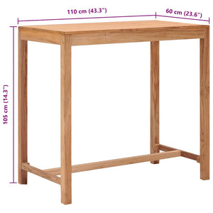 Τραπέζι Μπαρ Κήπου 110 x 60 x 105 εκ. από Μασίφ Ξύλο Teak - PAKOBAZAAR