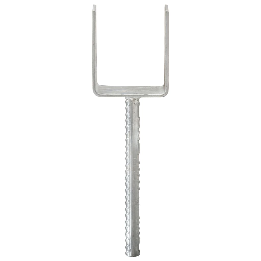 Στηρίγματα Περίφραξης 6 τεμ. Ασημί 10x6x30 εκ. Γαλβαν. Ατσάλι - Pakobazaar