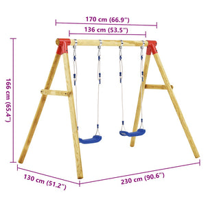 Σετ Κούνιας Παιδικό 230 x 130 x 166 εκ. από Ξύλο Πεύκου - Pakobazaar