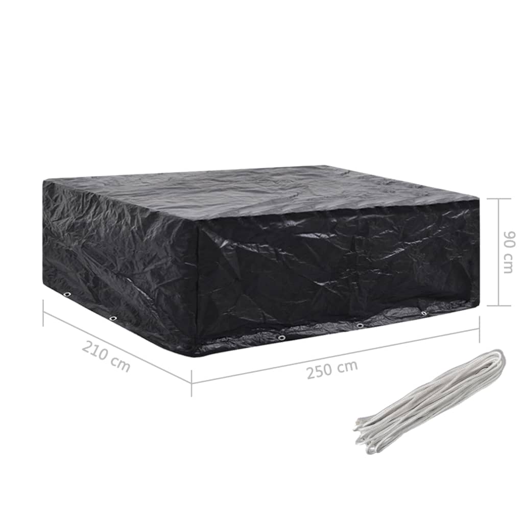Καλύμματα Επίπλων Κήπου 2 τεμ. με 8 Κρίκους 250 x 210 x 90 εκ. - PAKOBAZAAR