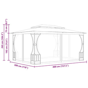 Κιόσκι με Δίχτυα Ανθρακί 300 x 400 x 265 εκ.