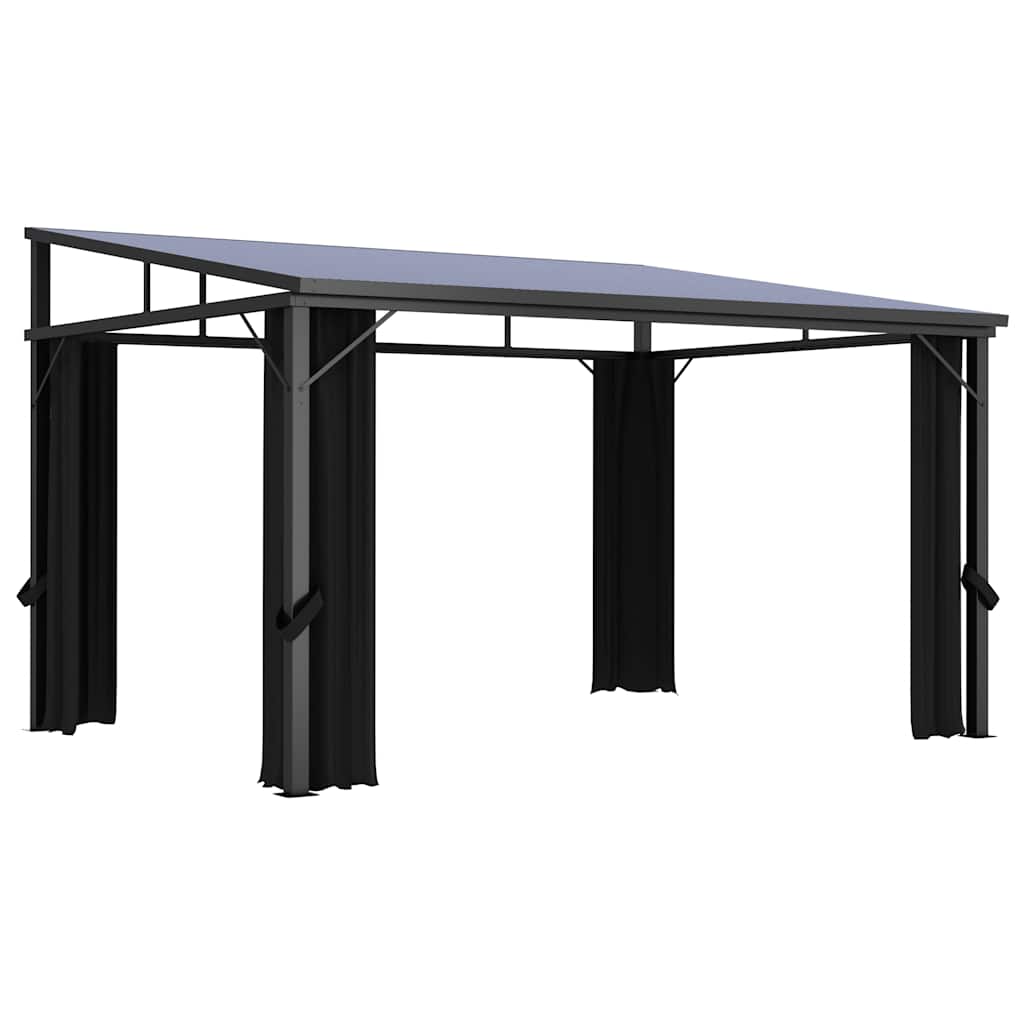 Κιόσκι με Κουρτίνα Ανθρακί 405 x 294 x 244 εκ. - Pakobazaar