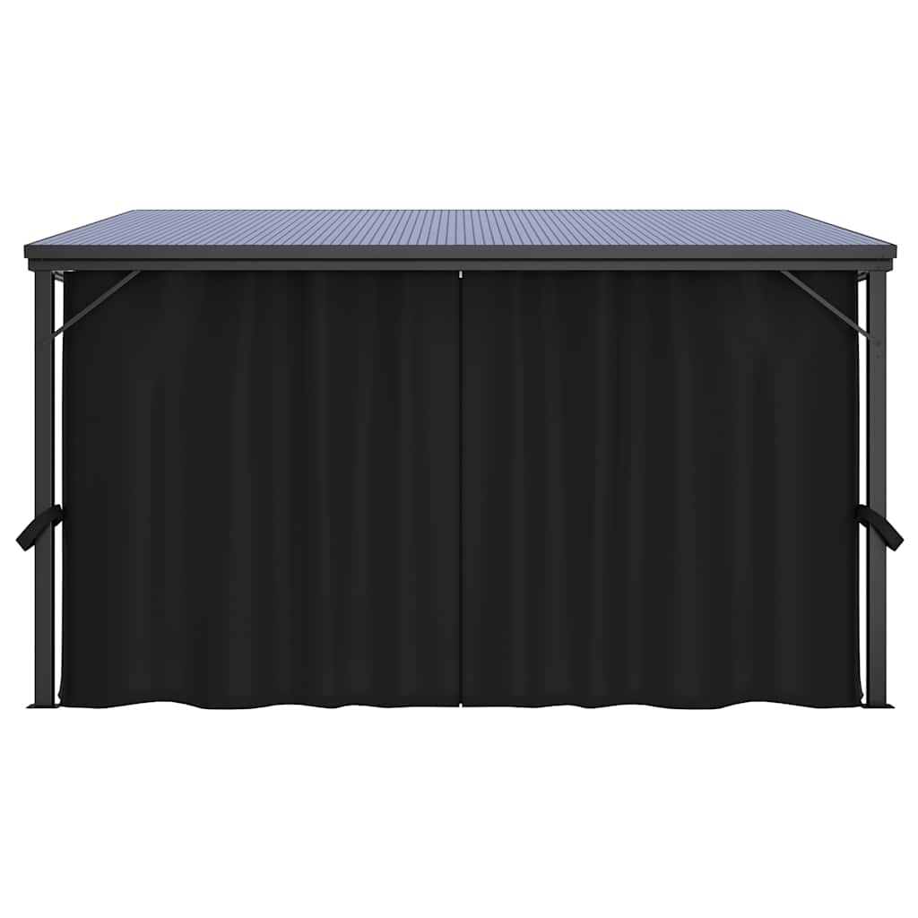 Κιόσκι με Κουρτίνα Ανθρακί 405 x 294 x 244 εκ. - Pakobazaar