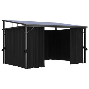 Κιόσκι με Κουρτίνα Ανθρακί 405 x 294 x 244 εκ. - Pakobazaar