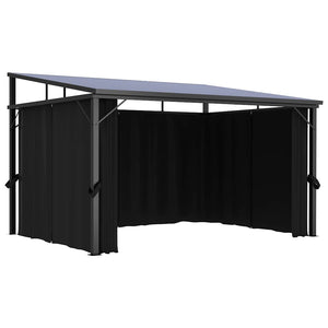 Κιόσκι με Κουρτίνα Ανθρακί 405 x 294 x 244 εκ. - Pakobazaar