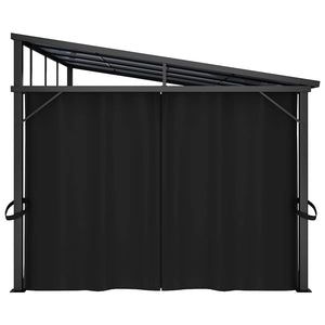 Κιόσκι με Κουρτίνα Ανθρακί 405 x 294 x 244 εκ. - Pakobazaar