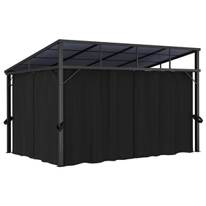 Κιόσκι με Κουρτίνα Ανθρακί 405 x 294 x 244 εκ. - Pakobazaar