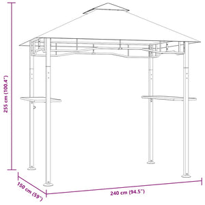 Κιόσκι Ψησταριάς Ανθρακί 240 x 150 x 255 εκ. Ατσάλινο - Pakobazaar