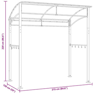 Κιόσκι Ψησταριάς Ανθρακί 215 x 150 x 220 εκ. Ατσάλινο - Pakobazaar