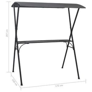 Τραπέζι Μπαρ με Οροφή Ανθρακί 175 x 150 x 207 εκ. Ατσάλινο
