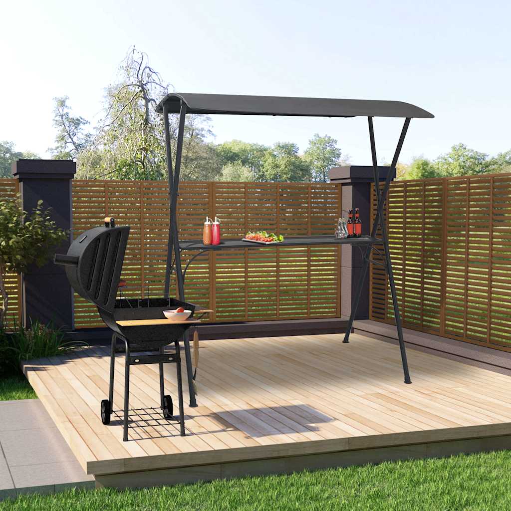Τραπέζι Μπαρ με Οροφή Ανθρακί 175 x 150 x 207 εκ. Ατσάλινο