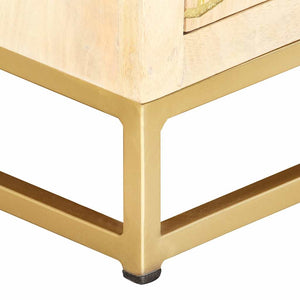 Έπιπλο Τηλεόρασης Χρυσό 120 x 30 x 40 εκ. από Μασίφ Ξύλο Μάνγκο