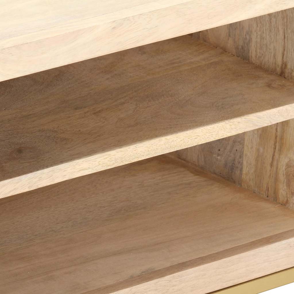 Έπιπλο Τηλεόρασης Χρυσό 120 x 30 x 40 εκ. από Μασίφ Ξύλο Μάνγκο